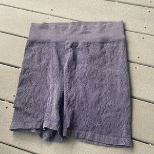 Aerie Offline Hi-Rise Purple Floral Bike Shorts